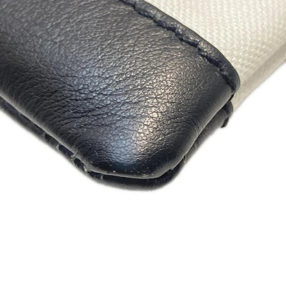 BALENCIAGA Classic Clip L Black White Canvas Leather - Clutch Bag 199-052925 - Picture 5 of 7